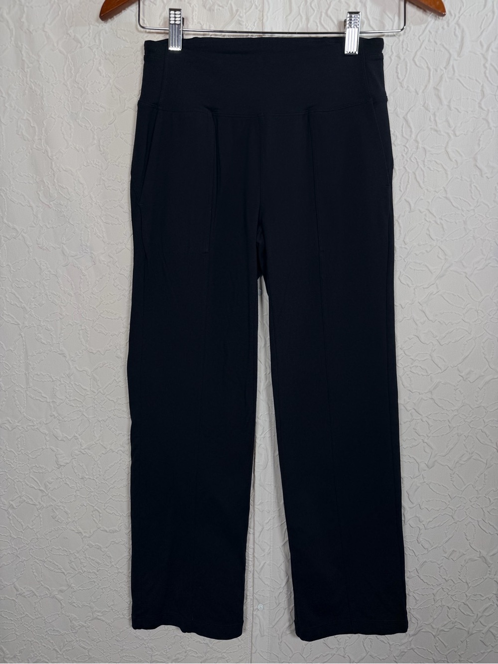 Athleta Pull On Black Straight Leg Ankle Lounge Pants Sz XS